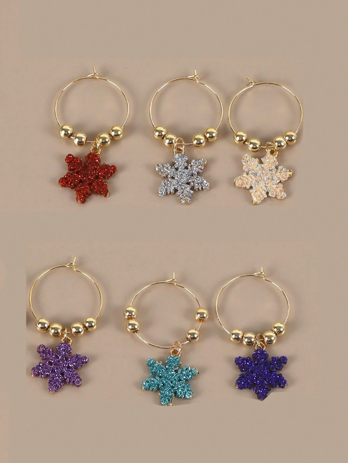 Marca Copas Copos de Nieve Brillantes