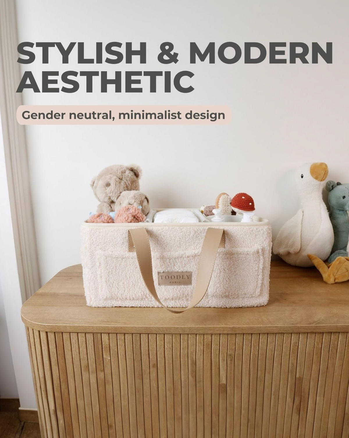 Organizador de Bebe Beige Tela Polar