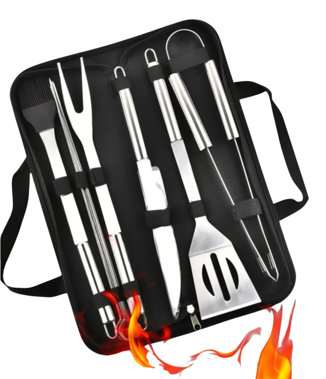 Set Parrillero Bolso Negro 9 pzas