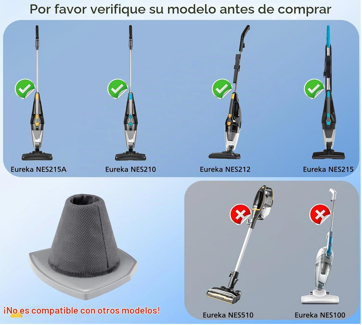 Filtros de Repuesto para Aspiradora 3 en 1 Eureka