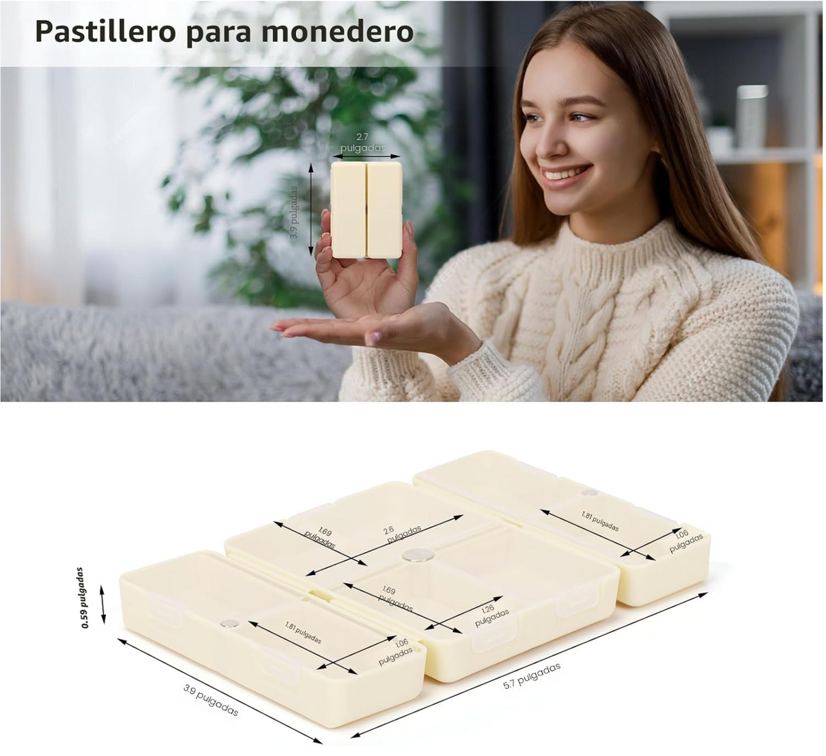 Pastillero Rectangular 7 Espacios