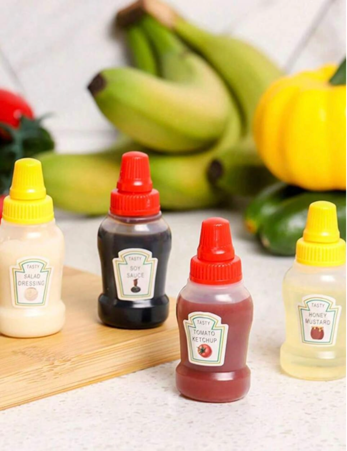 Set de 4 Envases (Ketchup, Soya...)