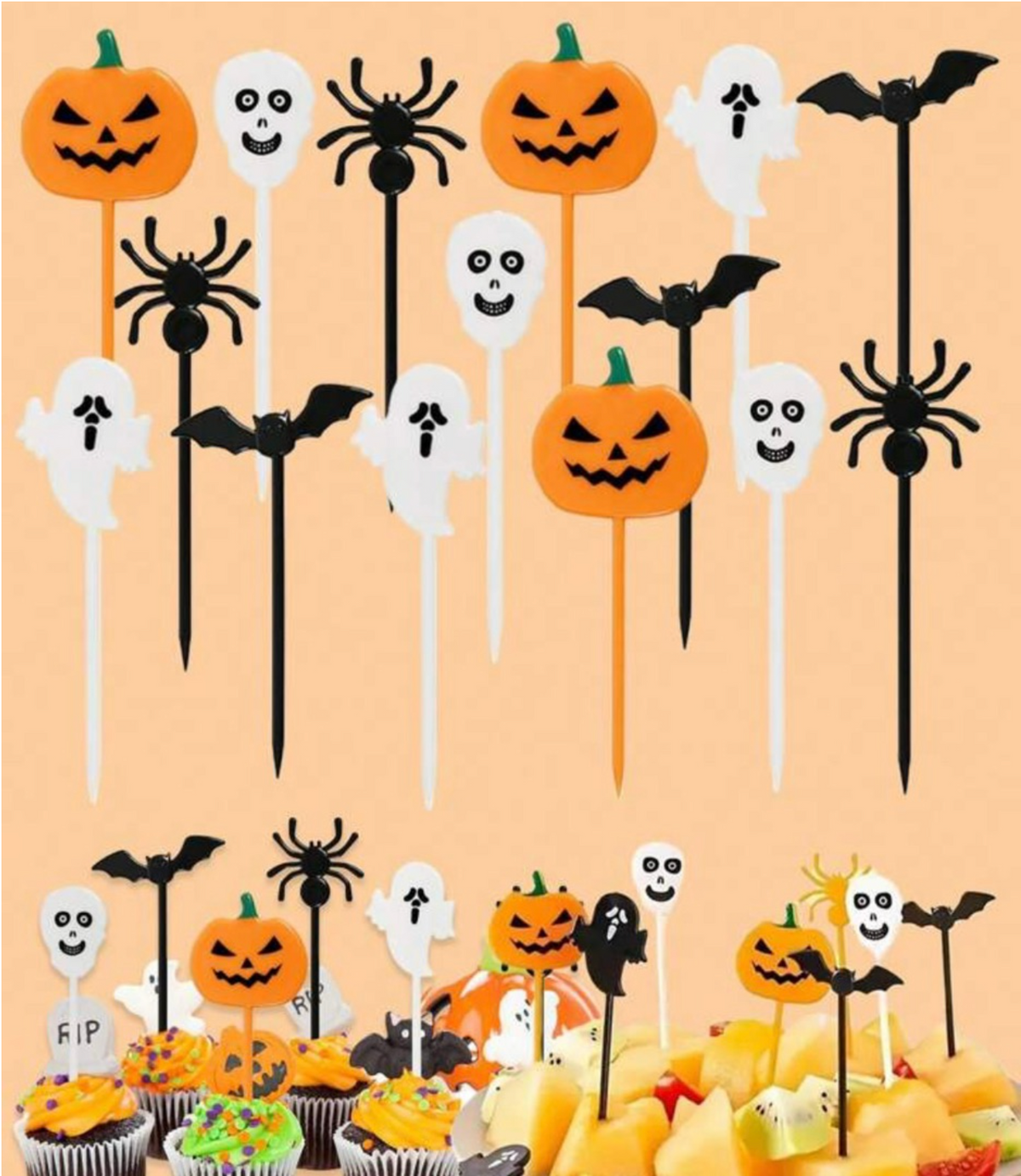 Palillos de Frutas 5 Piezas Halloween