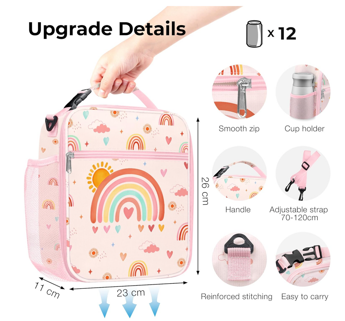 Bolso de Lonchera con Diseño de Arcoiris (Clastyle)