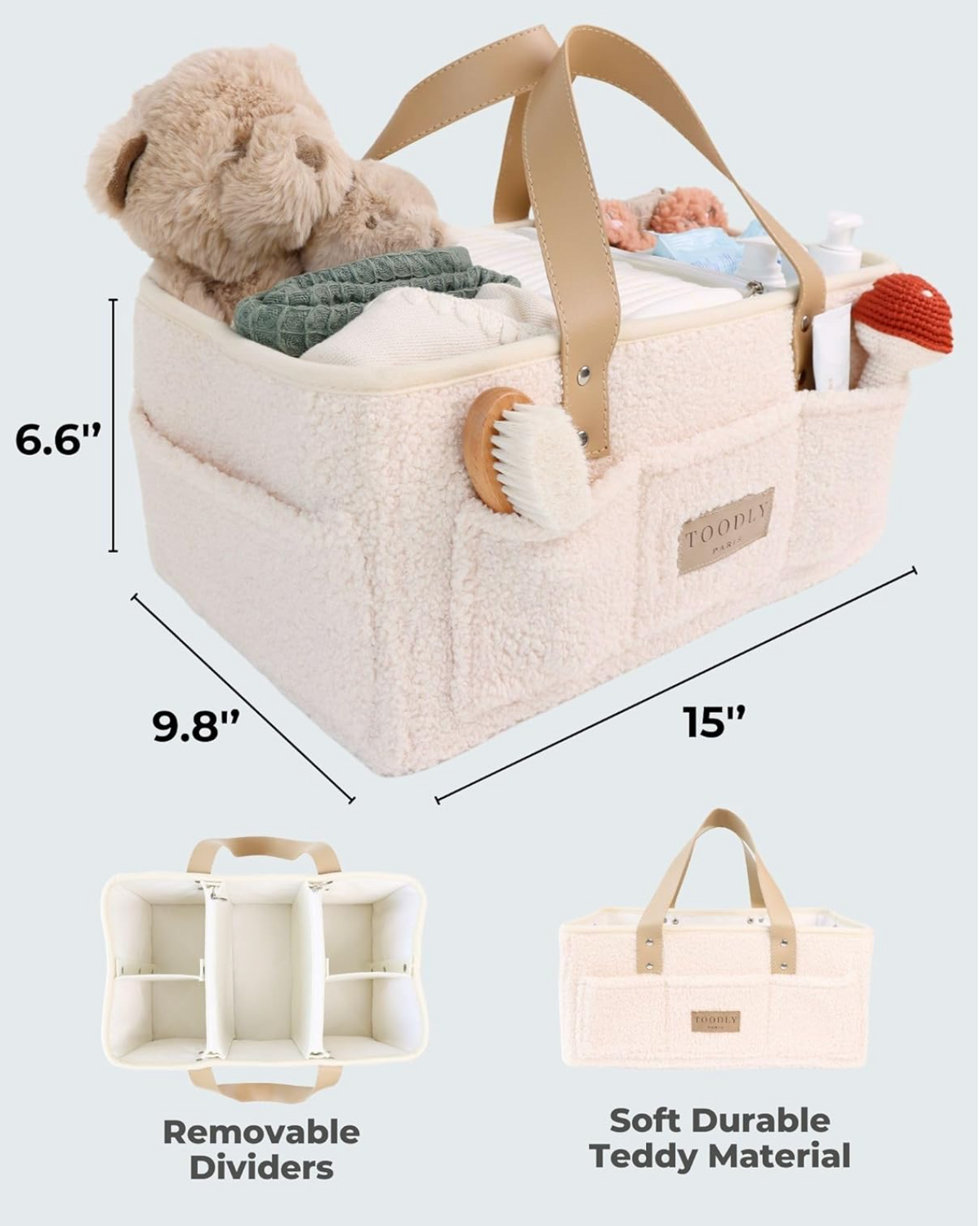 Organizador de Bebe Beige Tela Polar