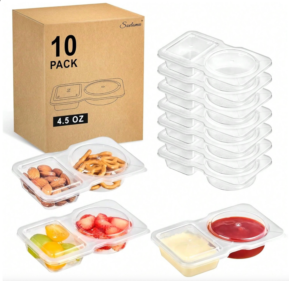Set de Envases de Snacks Reusables con Tapa 10 pzas