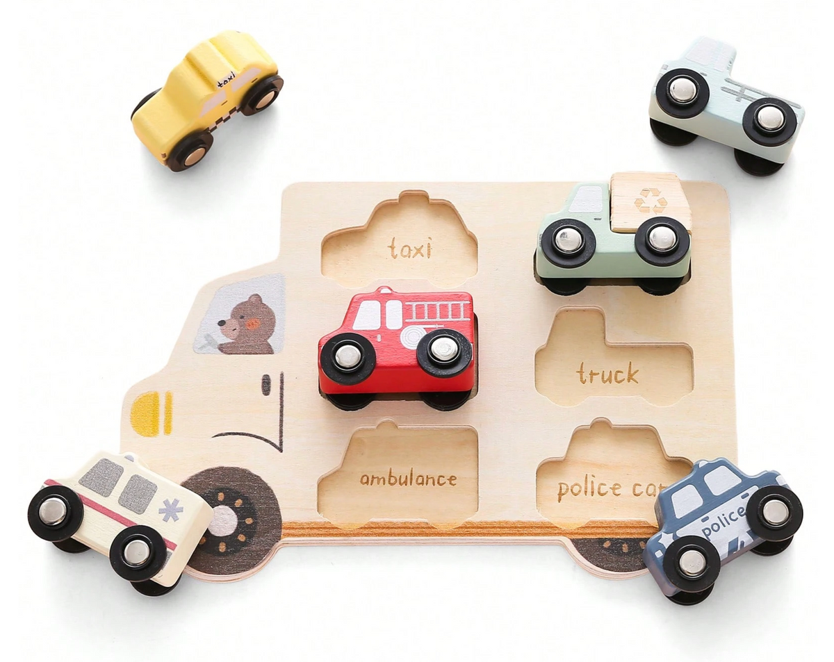 Rompecabezas Carros de Madera