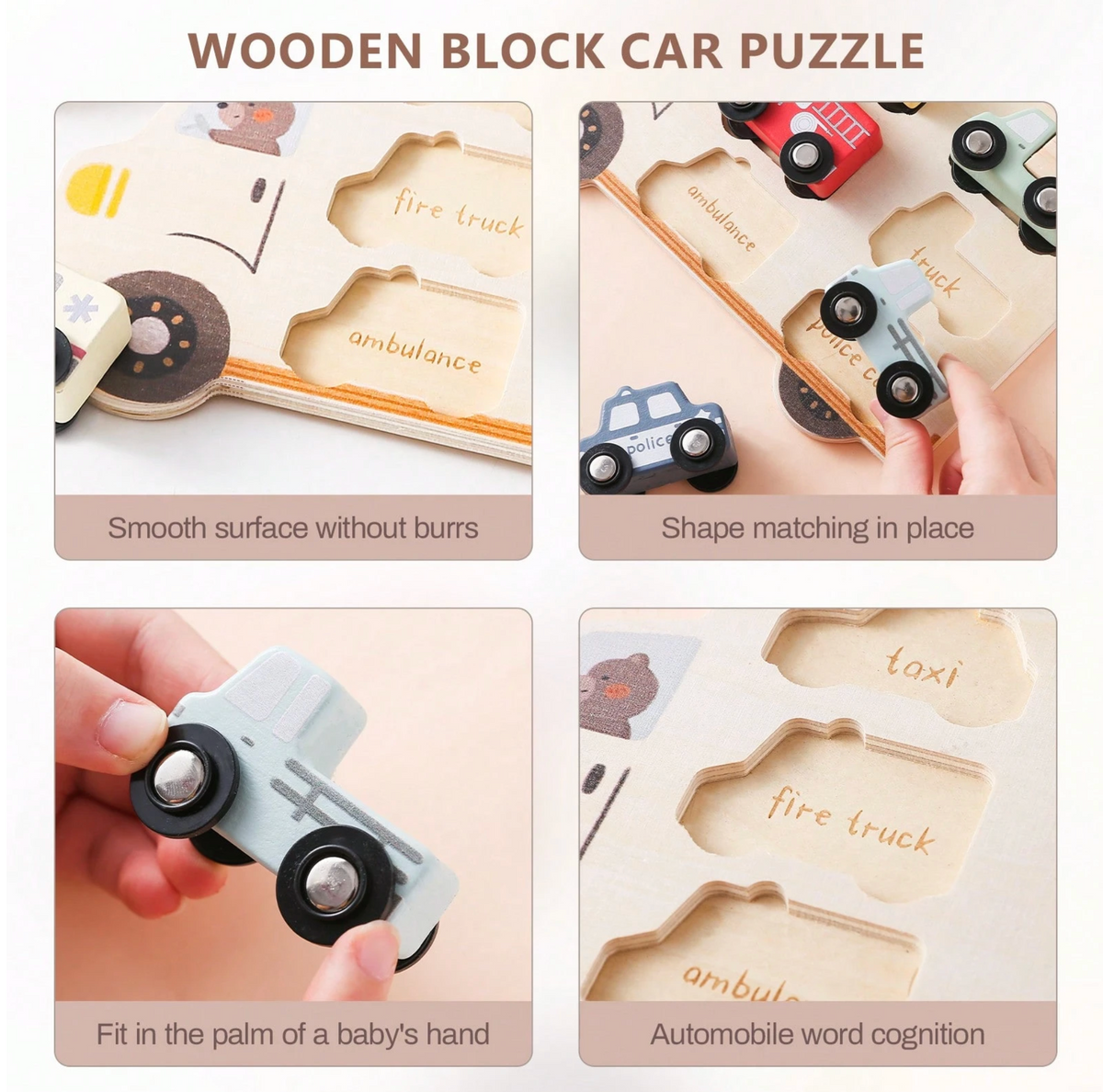Rompecabezas Carros de Madera