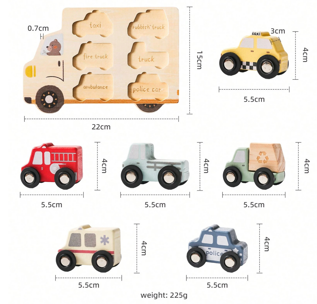 Rompecabezas Carros de Madera