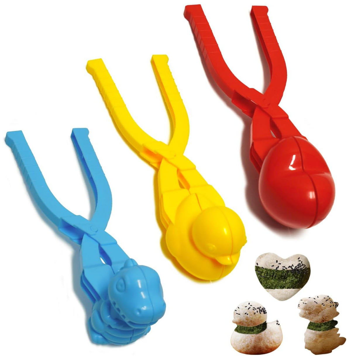 Molde de Arroz (Pato, Corazon y Dinosaurio)