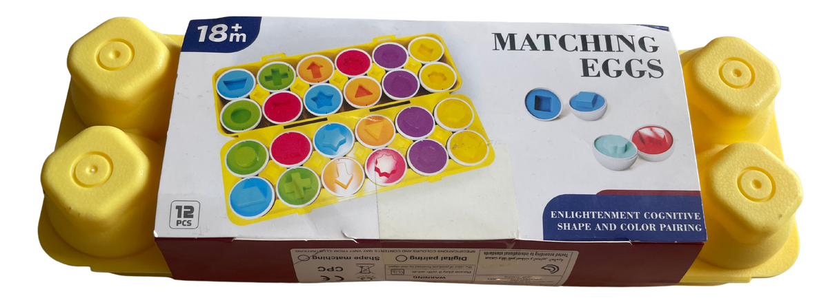 Juguete didáctico de Encajar formas Carton de Huevo 12 Piezas