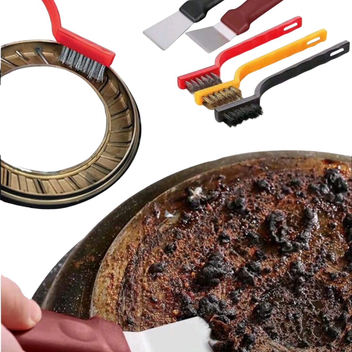 Set Trio de Cepillos de Limpieza + 2 Espatulas