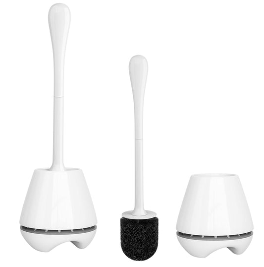 Juego de 2 Cepillos de Inodoro con Soporte Ventilado y Mango Largo Ergonómico